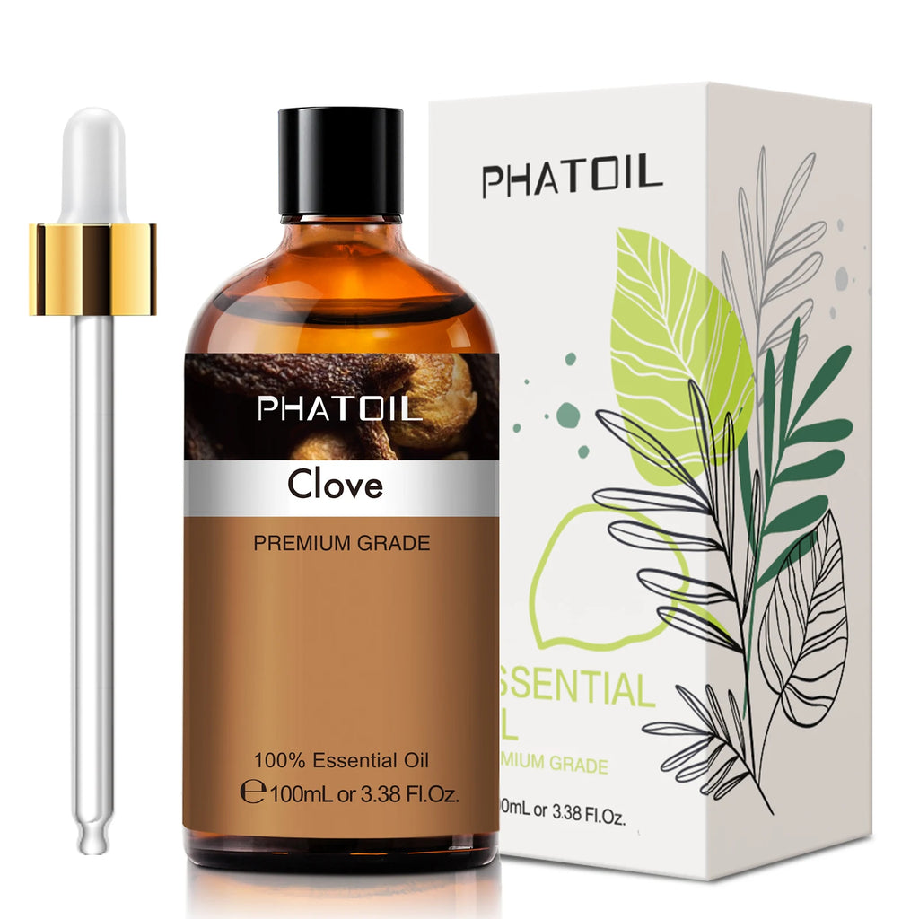 PHATOIL 100ML Spearmint Pure Natural Rose Essential Oils for Humidifier Diffuser Spa Massage Clove Bud Oregano Helichrysum