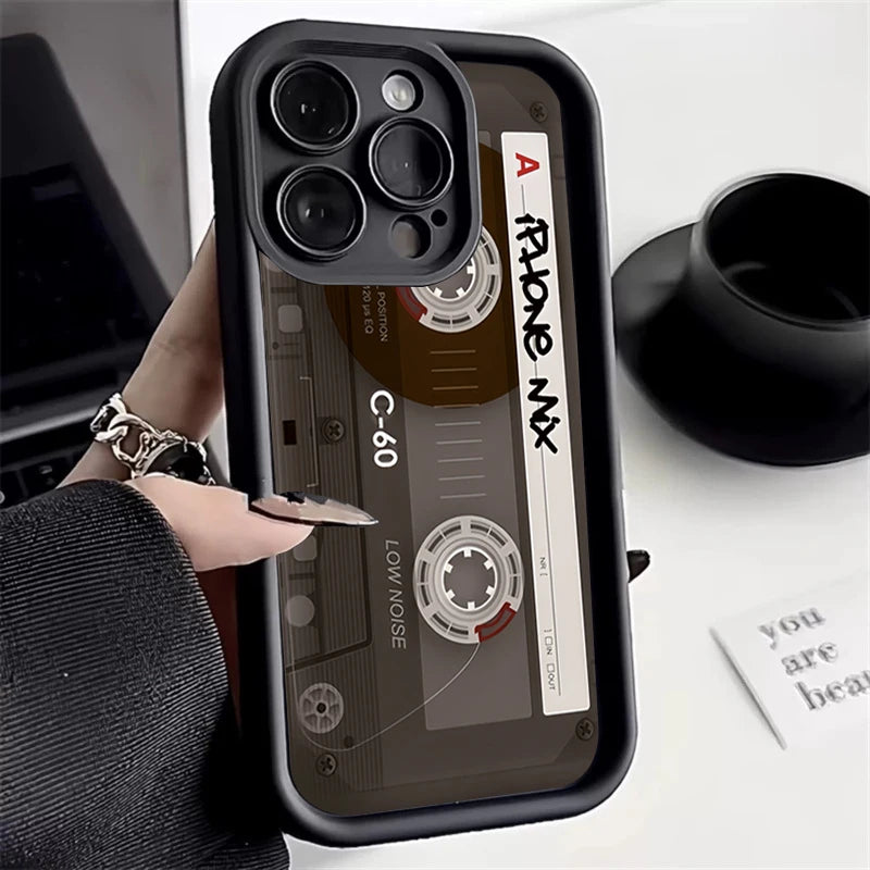 Lucky Tape Pattern Silicone Soft Phone Case For iPhone 17 16 15 14 13 12 11 Pro Max X XS XR 7 8 Plus 16E Shockproof Back Cover