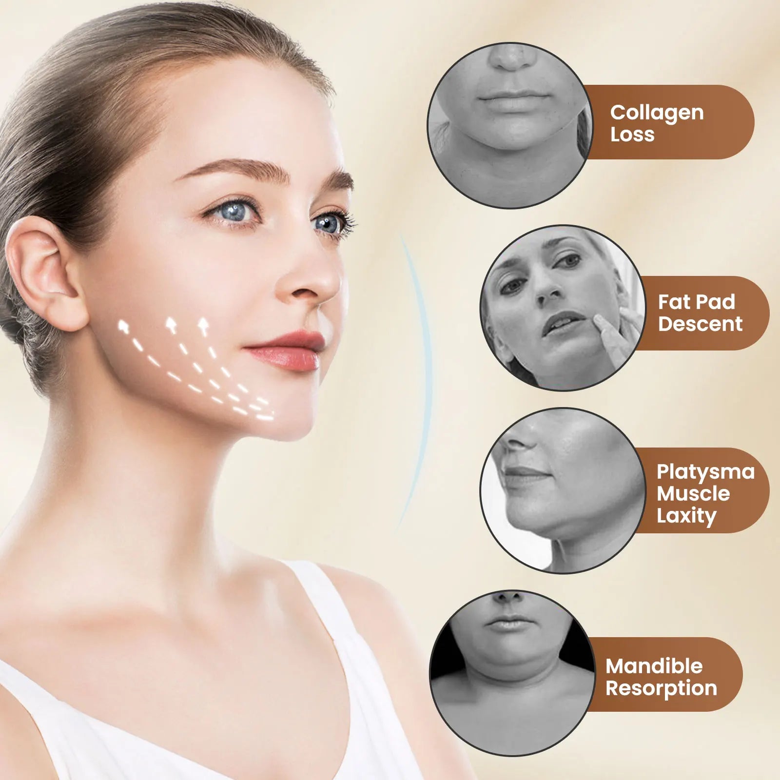 Electric V Face Lifting Beauty Device 6 Modes 8 Levels EMS Micro-current Firming Facial Massager Double Chin Removal Skin Care