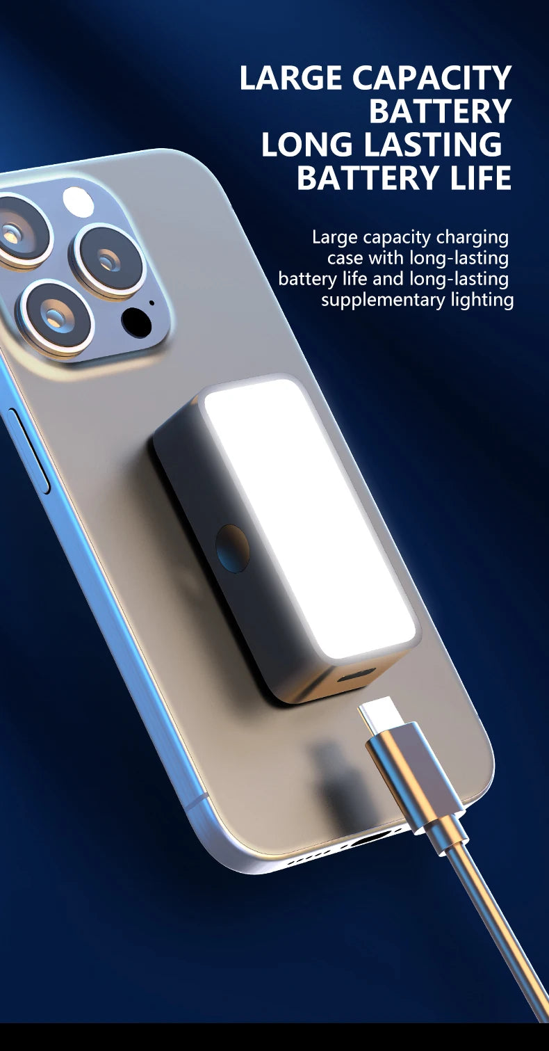 Magnetic Portable Mini Selfie Fill Light Adjustable Lighting Rechargeable Portable Led Video Light For Tiktok Camera Mobile IPad