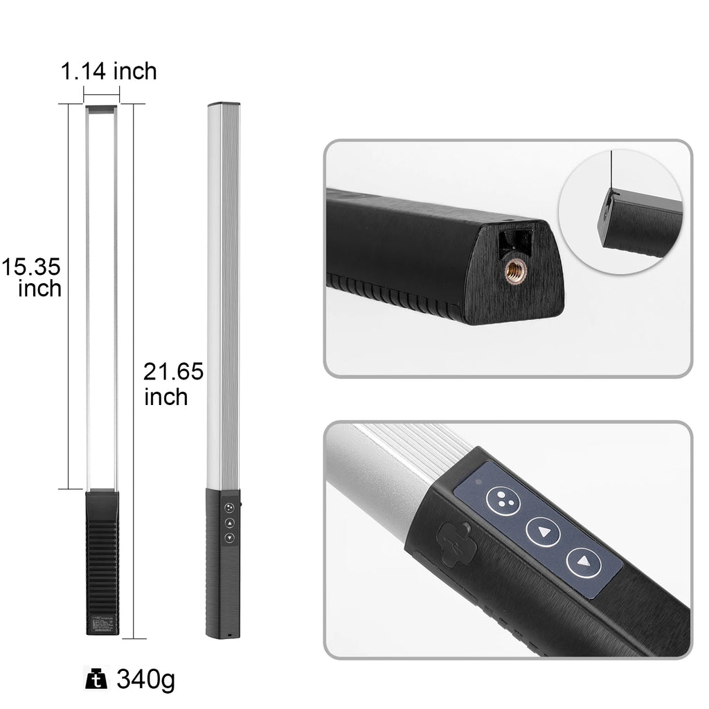 LUXCEO Q508A RGB Video Light With Remote Control 3000K-6000K 36Colors Studio Photo Lighting LED Stick For Youtube TikTok Vlog