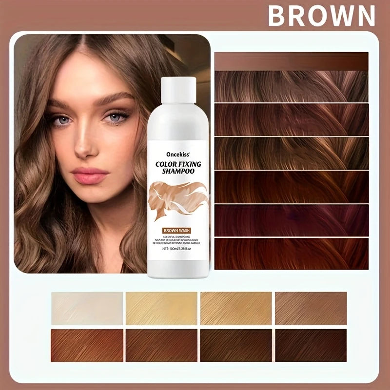 100ml Hair Color Shampoo,Fixed Color,Long-Lasting Semi-Permanent Dye,Unisex-adult Tinted Shampoo Hair Dye for Normal Hair Type
