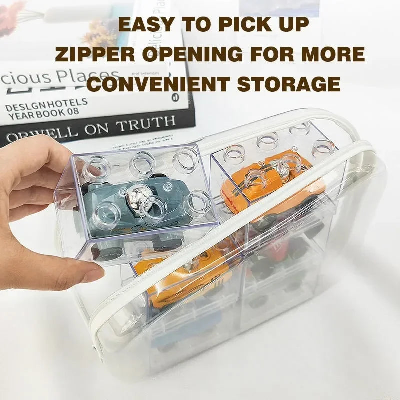 Plastic Zippered Pouch Hard Bins Storage Bins Stackable Waterproof Zippered Hard Pouch Clear Hard Shell Zipper Case