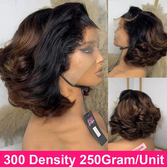 Chocolate Brown Ombre Loose Wave 4x4 HD Lace Closure Wig - 100% Vietnamese Human Hair