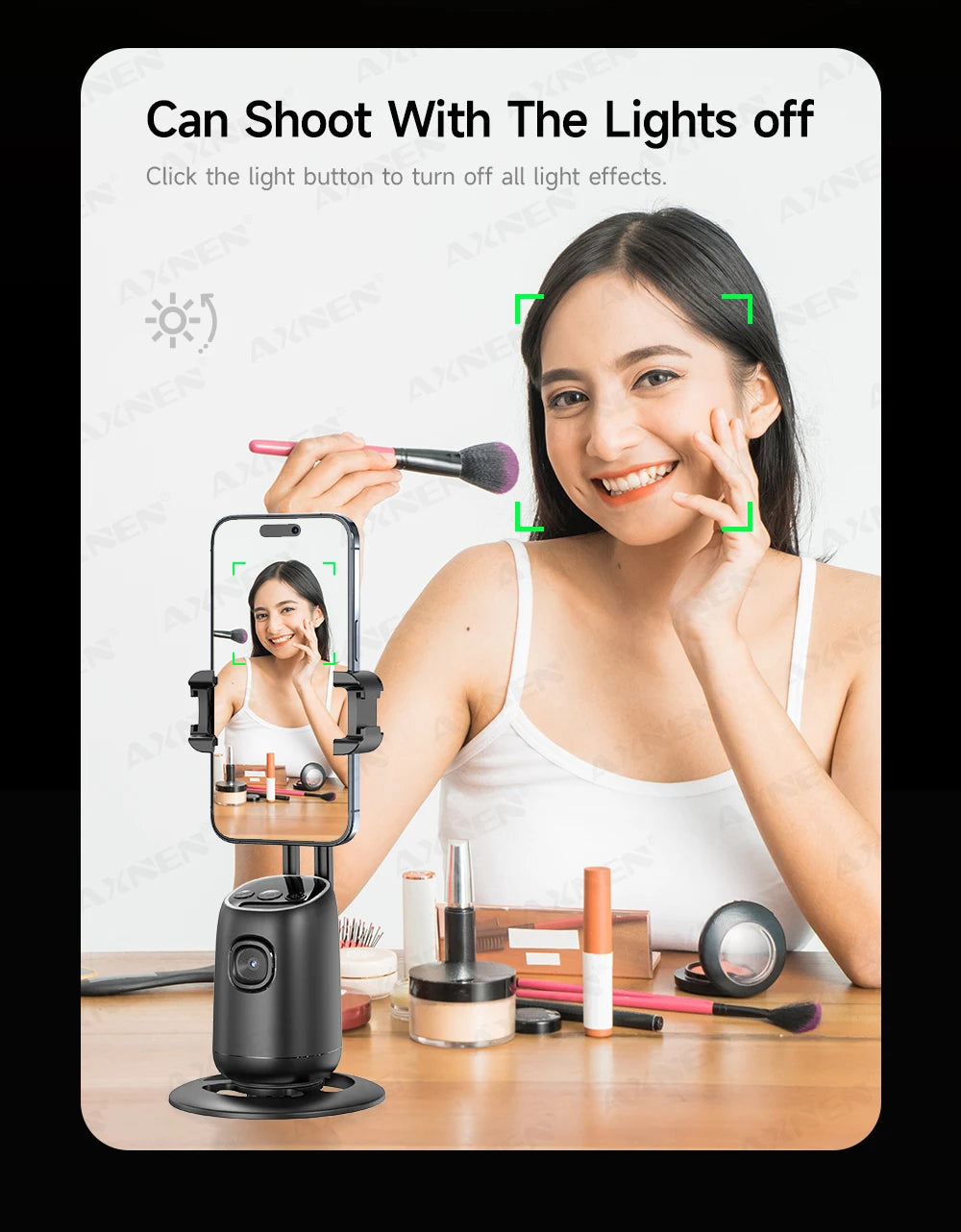 P05 AI Follow Gimbal 360 Rotation Face Tracking Stabilizer Filming Portable Desktop Cellphone Holder for Live/Photo