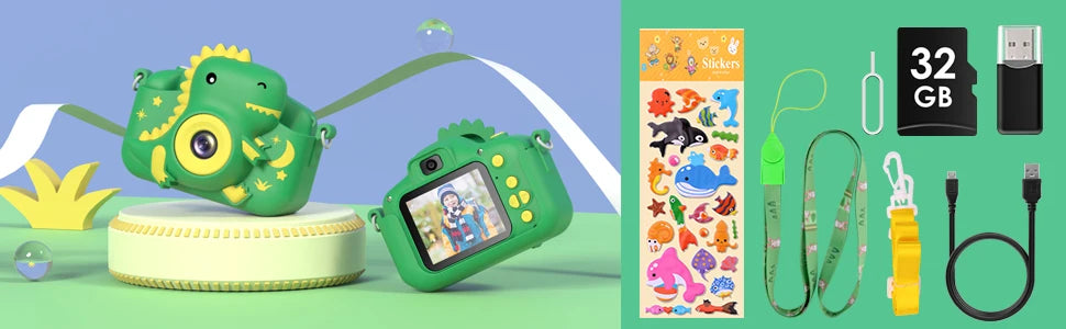 Kids Camera, 2.0" Toddler Digital Camera with 32GB Card,  20MP & 1080P HD Selfie Children's Camera for Boys Girls