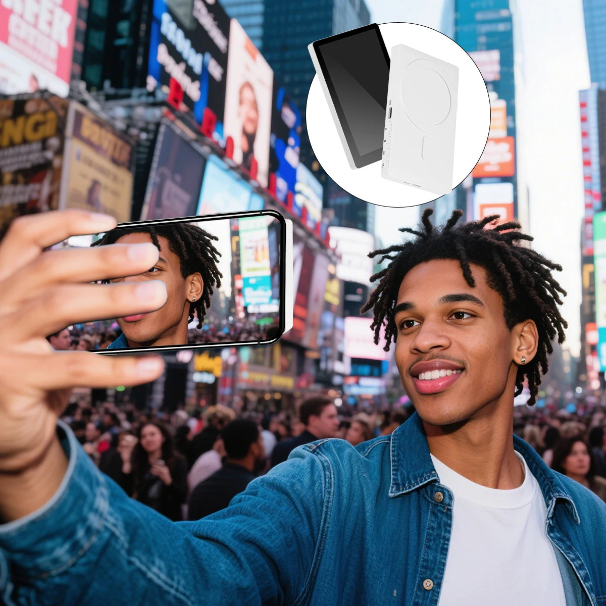 Mobile Phone Wireless Magnetic Selfie Monitor Screen For Smartphone Vlog Live Stream Video Recording for iPhone Android phone