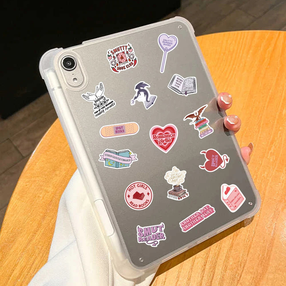 50PCS Smutty Dark Romance Bookish Spice Reader Girl Cartoon Booktok Sticker Aesthetic Car Kindle Ipad Phone Laptop Diary Sticker