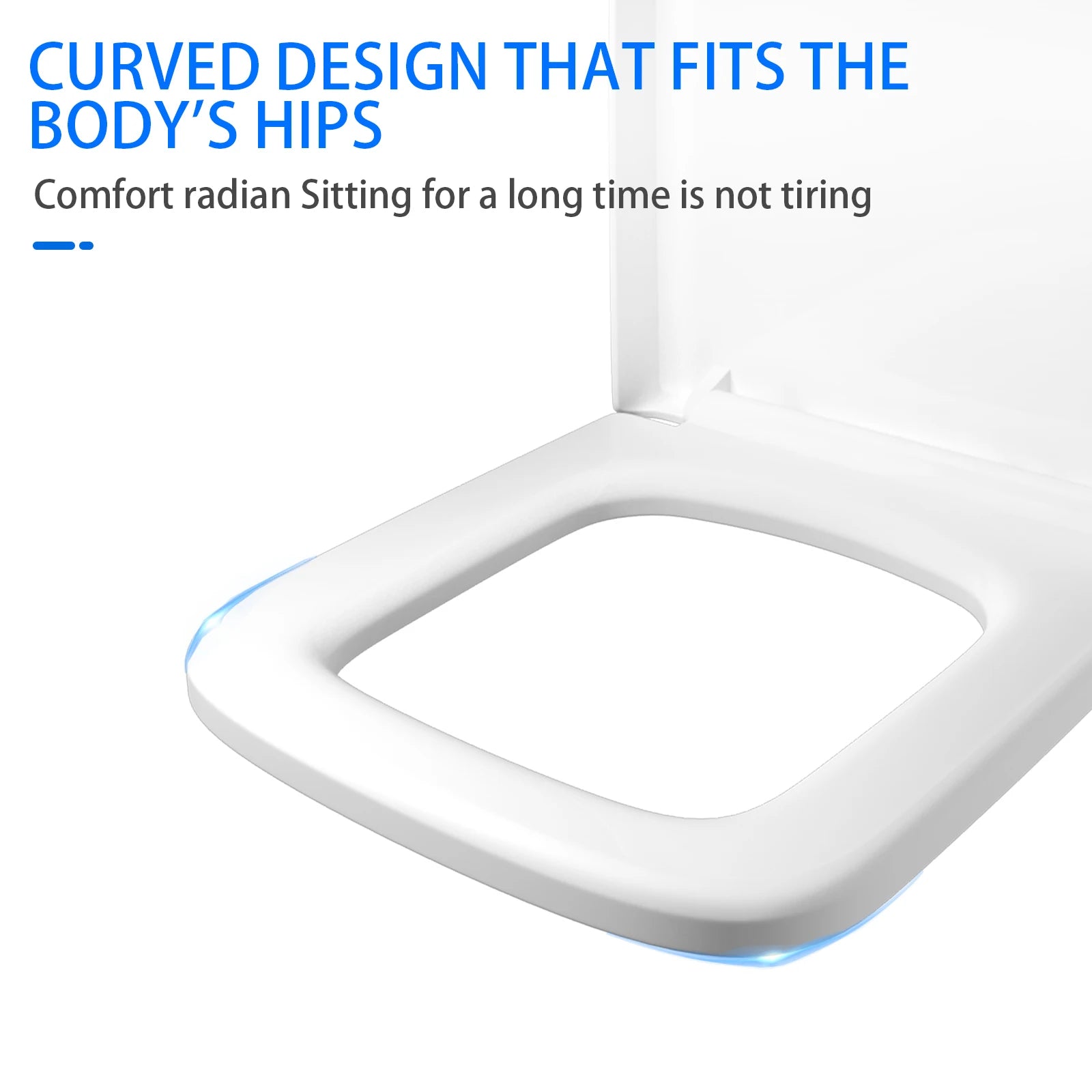 Luxury Quick Release Soft Close Toilet Seat Top Fix Easy Clean Bathroom Seat with One Set Free Top Fixing Hinges (S Shape)