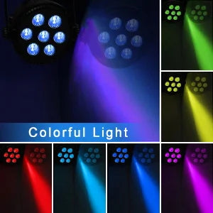 U'King 4PCS 42W Stage Light 7 LED Flat Par Lights RGBW 4IN1 DMX 512 Effect Light DJ Disco Party Christmas Bar Wedding Show Light