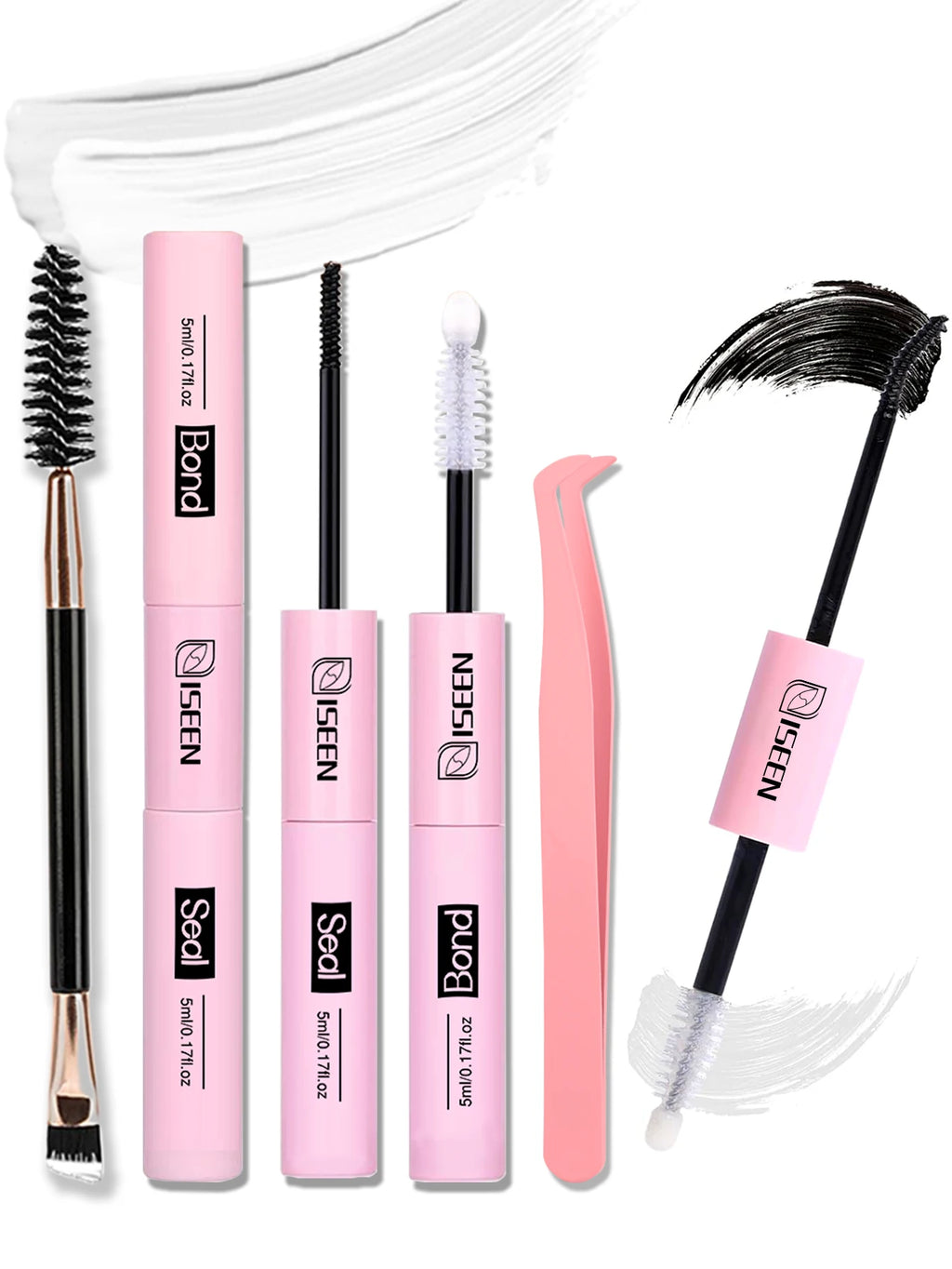 ISEEN Lash Bond and Seal 10ml for Lash Clusters Super Hold Long-Lasting Non-Irritating Eyelash Glue for DIY at Home