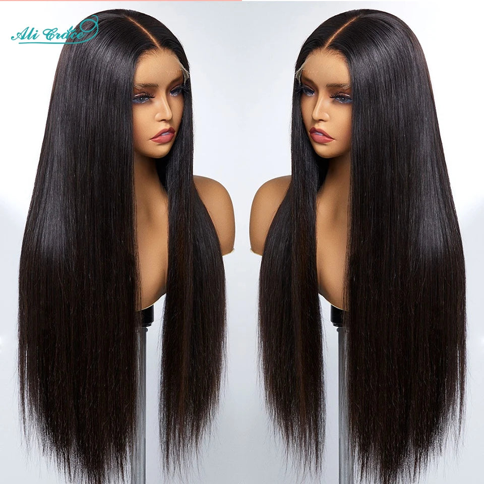Ali Grace Straight Human Hair Wigs Bleached Knots 13x4 Lace Front Wig Brazilian Straight Hair Pre-plucked Hairline For Women