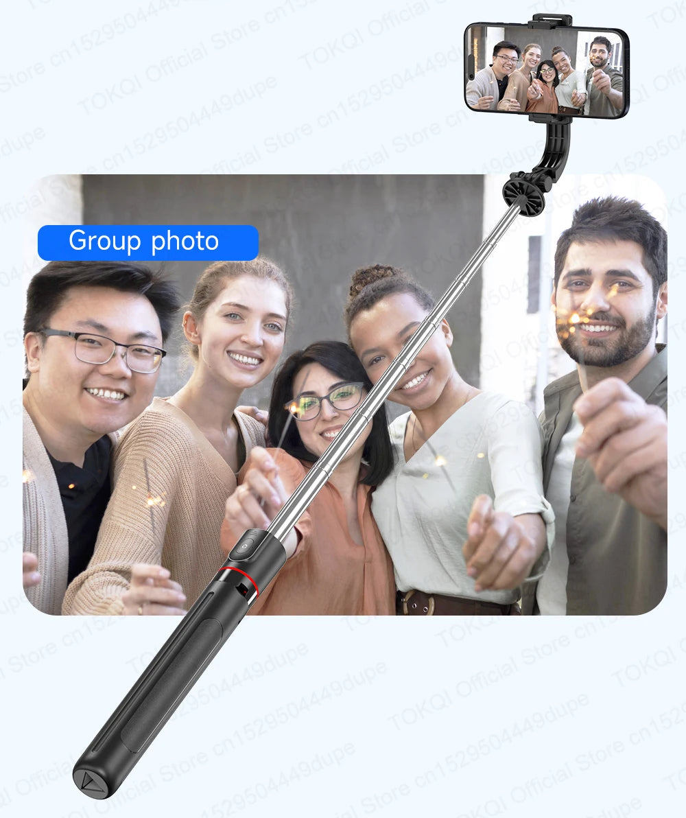 F15 Selfie Stick Tripod Extendable Pole with Wireless Bluetooth Remote Phone Holder for Smartphone Shooting Vlog Video Recording