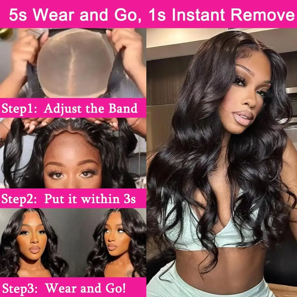 ISEE Hair Wear Go Body Wave Lace Front Wig Glueless Transparent Lace Closure Curly Human Hair Wigs Pre Cut PrePlucked Hair