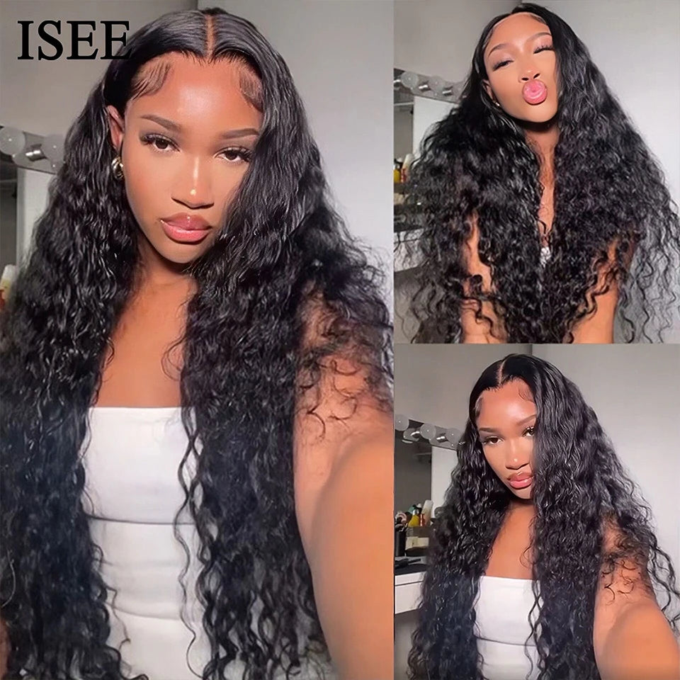 Wear Go Glueless Wig ISEE HAIR Brazilian Loose Deep 13x4 Lace Front Wig Preplucked Human Wigs Ready To Go Pre Cut 6x4 Lace Wig