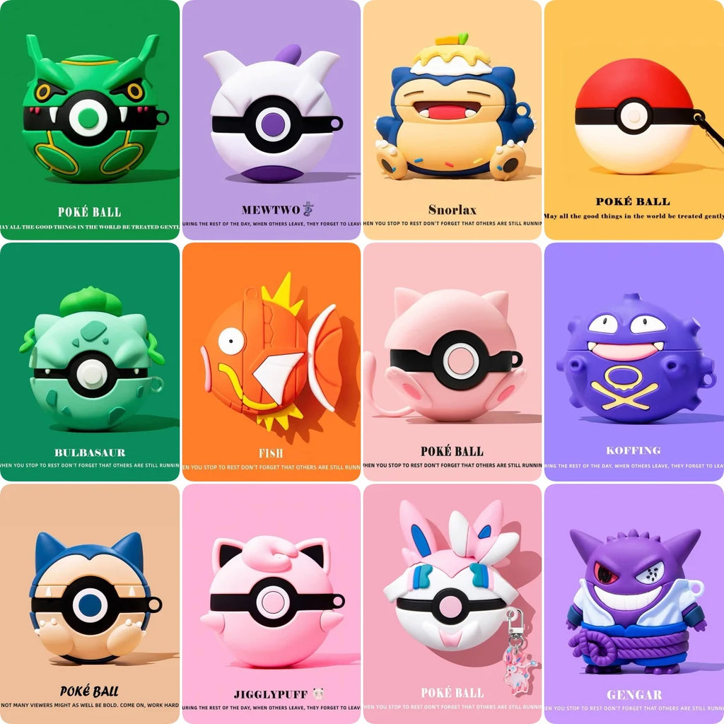 For Airpods Pro 3 Case 2025,Pokemon Ball 3D Anime Shockproof Earphone Cover For Kids Funda Boys Girls