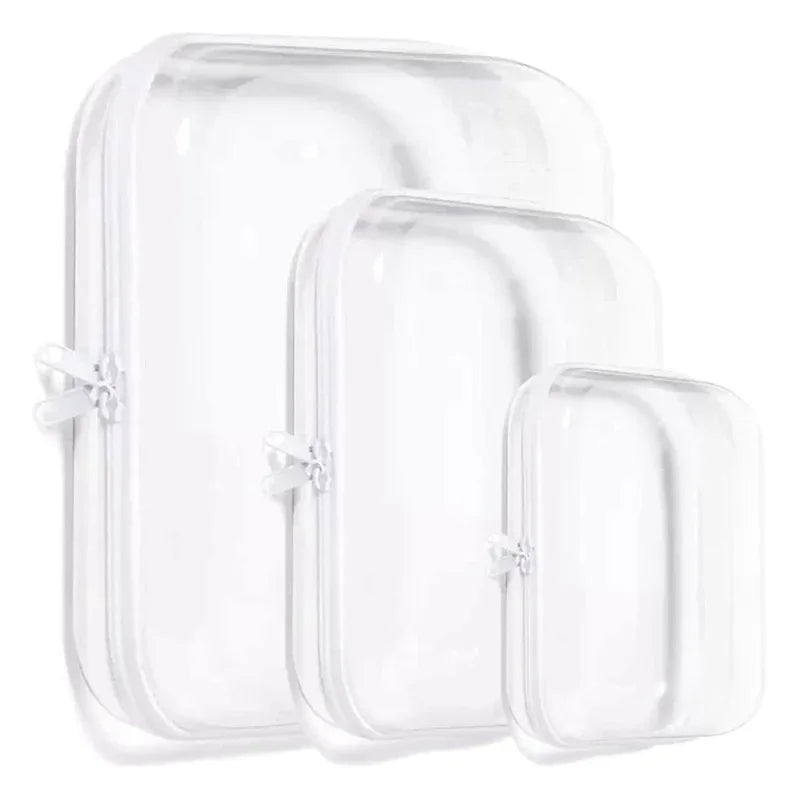 Plastic Zippered Pouch Hard Bins Storage Bins Stackable Waterproof Zippered Hard Pouch Clear Hard Shell Zipper Case