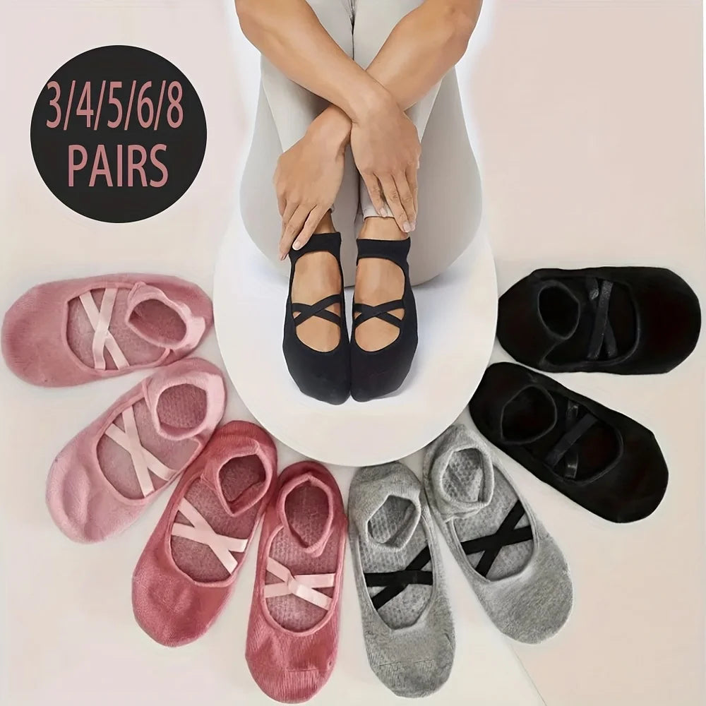 Women's non slip yoga socks with sports grip, ideal gift for running, gym, Pilates, ballet, and floor exercises