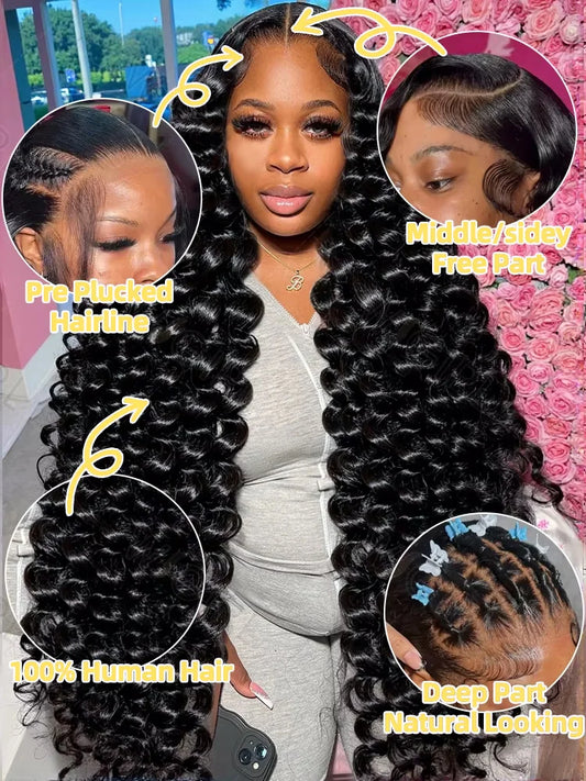 30 36 40 Inch Loose Deep Wave 13x4 13x6 HD Lace Frontal Wig 100% Brazilian Curly Lace Front Human Hair Wig Preplucked