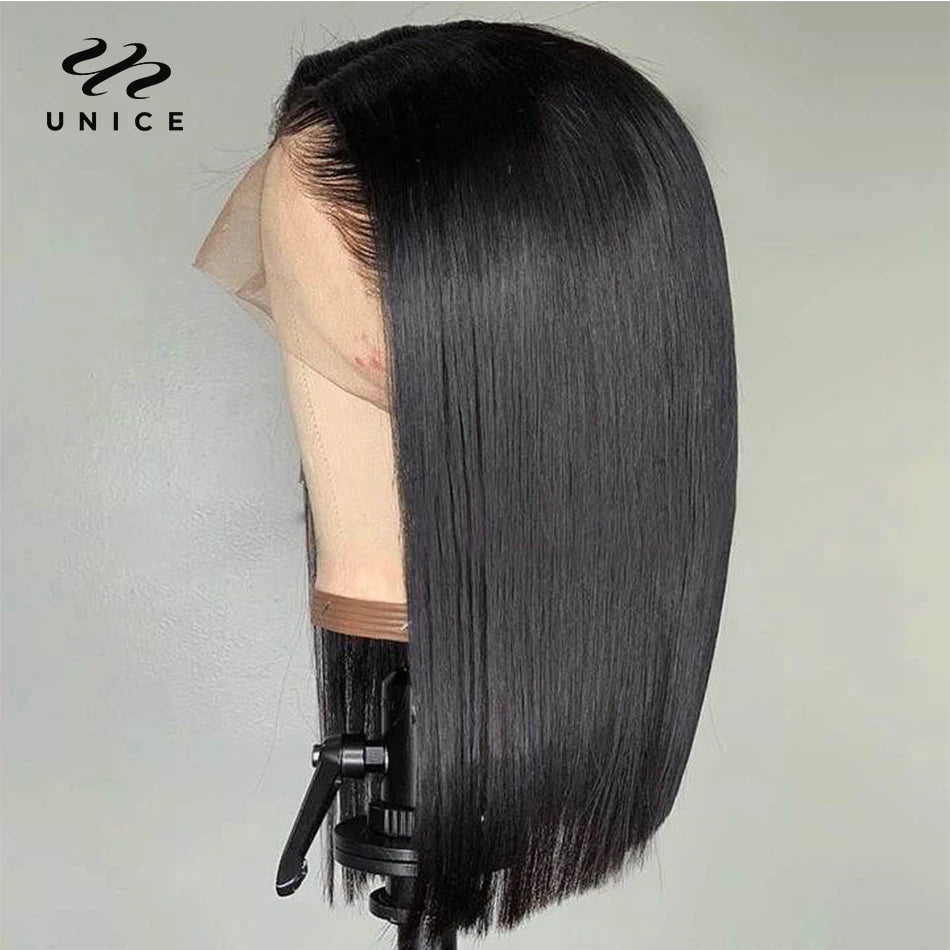 Unice Hair 13x4 Lace Front Human Hair Wigs Blunt Cut Bob Wigs 4x4 Lace Closure Wig Short Bob Wigs Deals for Women