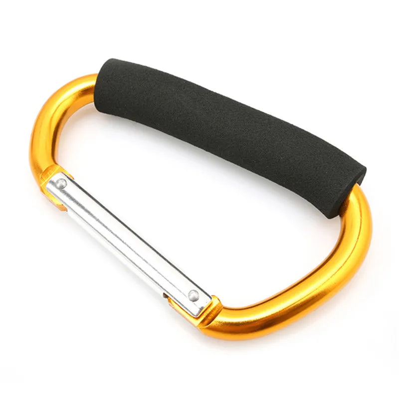 Large Carabiner Stroller Hooks Organizer Aluminum D Ring Spring Snap Keychain Clip Carry Handle for Hanging Purses Shopping Bags