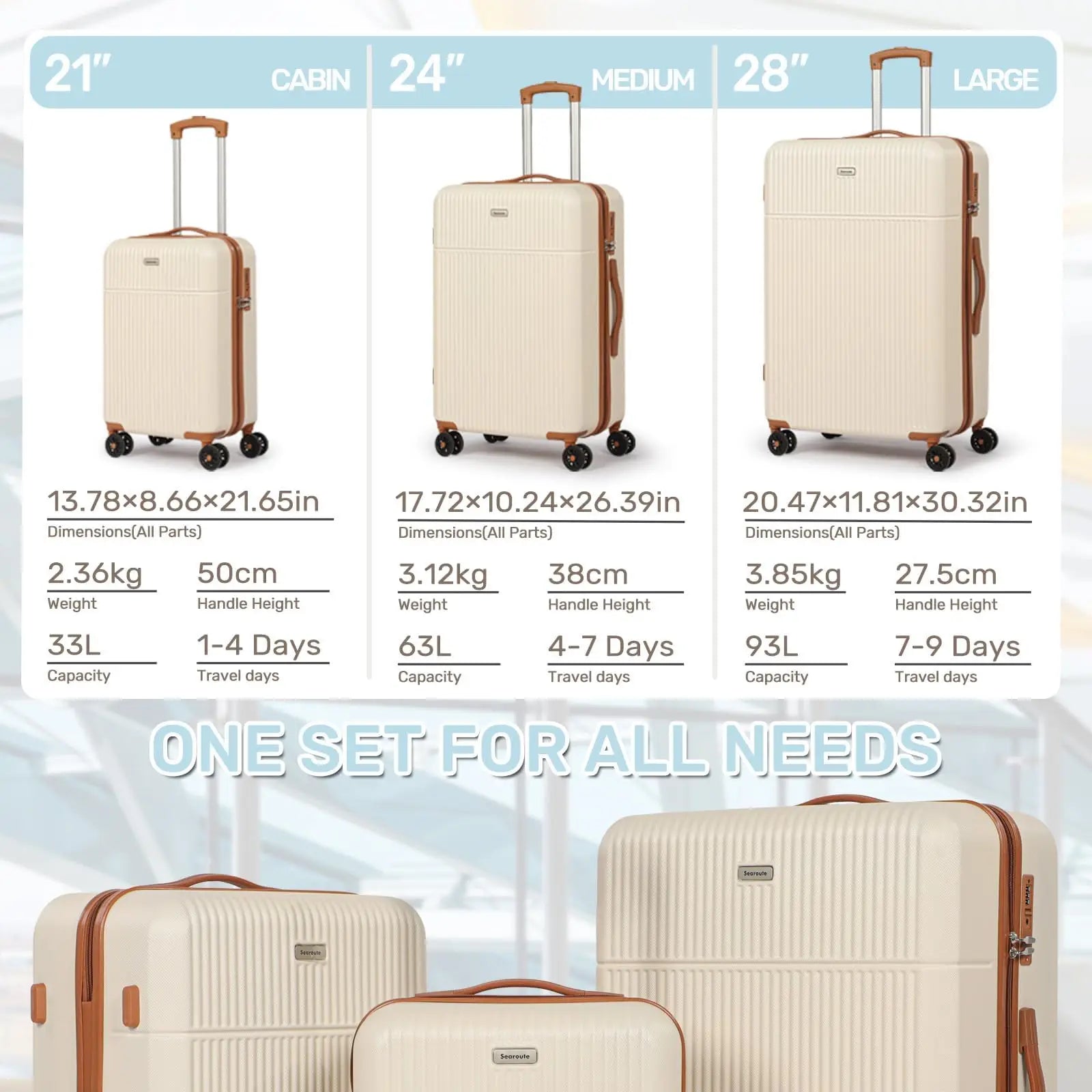 24/28 Inch Medium Suitcase ABS Hard Shell Lightweight Small Trolley Travel Cabin Luggage with 4 Double Spinner Wheels TSA Lock