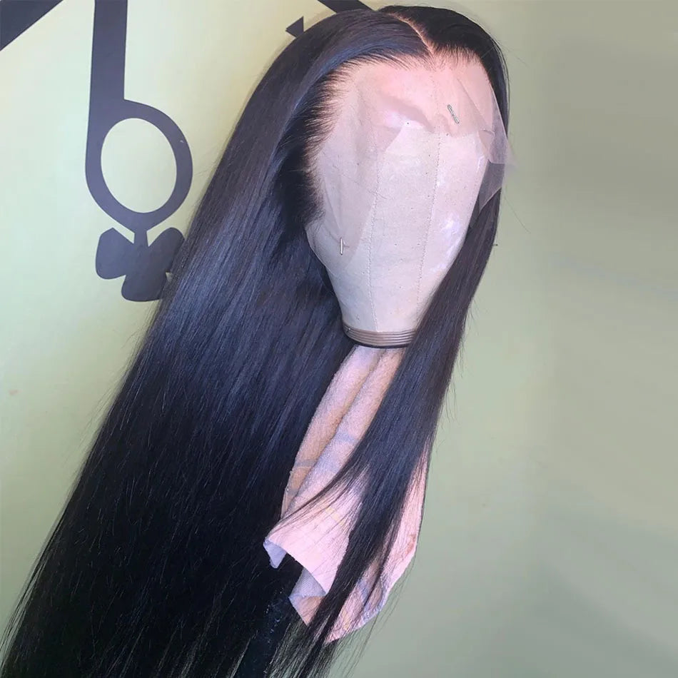13x6 HD Lace Frontal Human Hair Wigs Pre Plucked For Women Peruvian Bone Straight Remy Human Hair Wigs HD Lace Front Wigs 180%