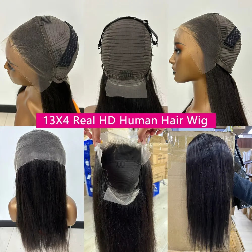 Queenlike Hair Real HD Lace Wig Raw Human Hair 13x4 Full Frontal Wigs Human Hair Straight HD Transparent Lace Human Hair Wigs