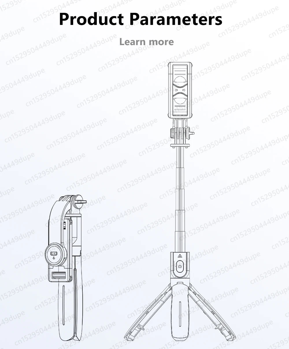 TOKQI-L21 Selfie Stick Telescopic Travel Handheld Tripod Portable Phone Stand for Cell Phone Live Streaming TikTok Recording