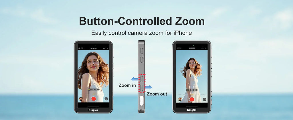 KingMa Magnetic Phone Vlog Selfie Touchscreen Monitor, with Zoom, Wireless Recording, Phone Rear Camera for iPhone Selfie TikTok