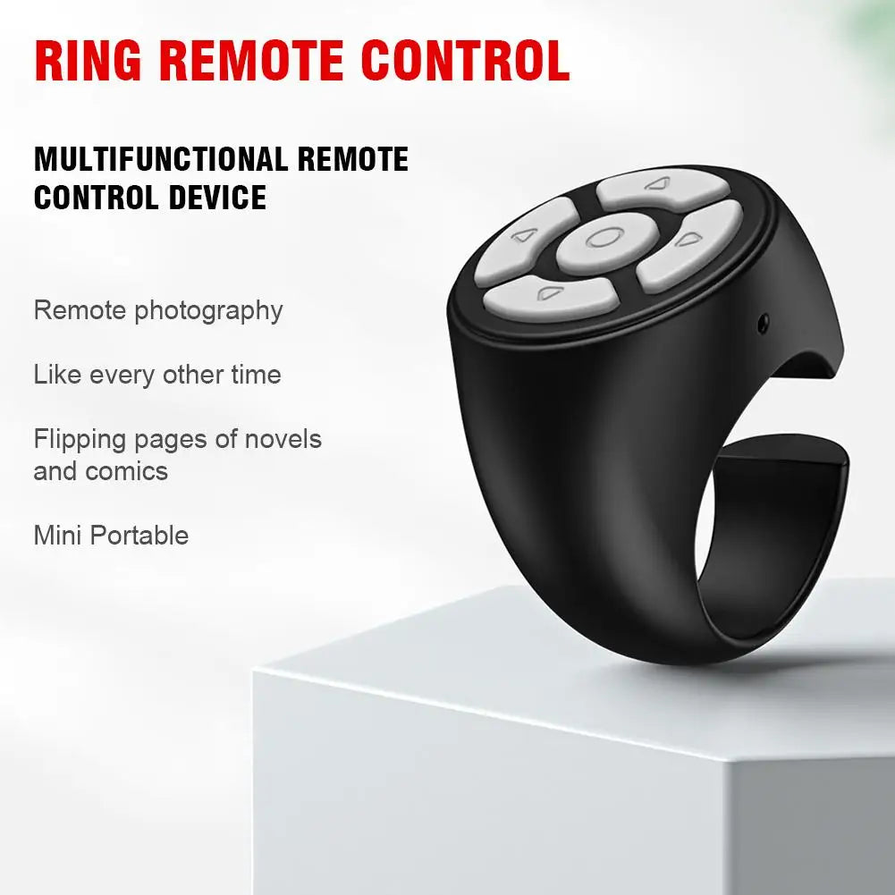 Portable Multi Function Bluetooth Remote Control For Fingertip Selfies Video Control Automatic Page Turning Browsing On Photo