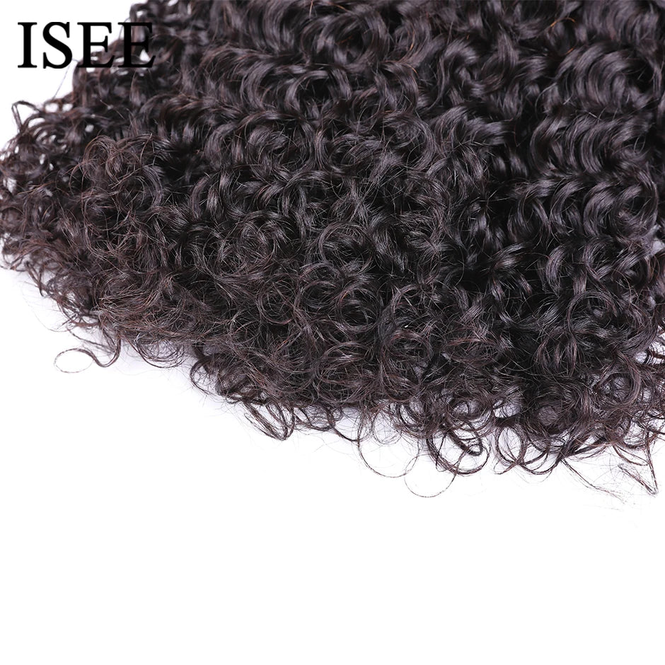 ISEE HAIR Mongolian Water Wave Human Hair Extensions 100% 1/3/4 Bundles Remy Natural Human Hair Bundles Extensions