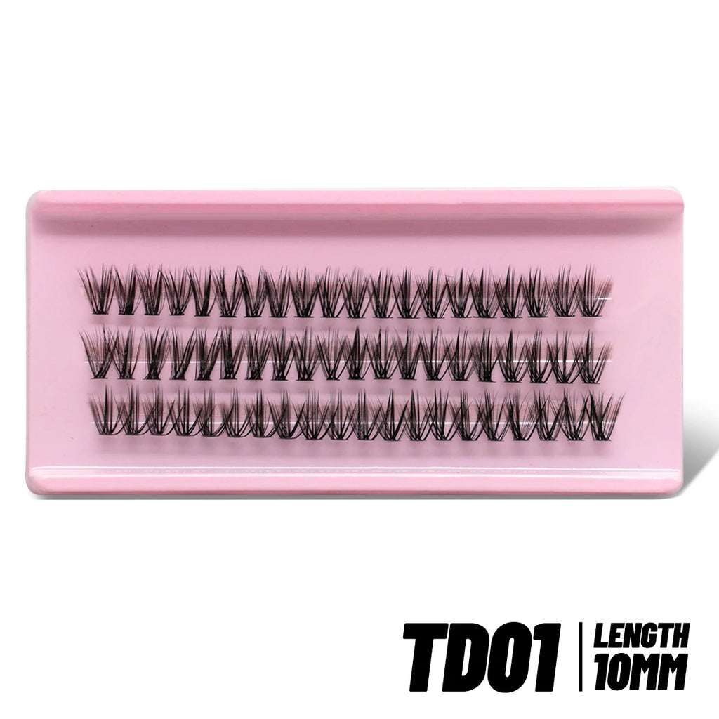 GROINNEYA Cluster Eyelashes Cat Eye Lashes Natural long Lashes Individual Lashes Mixed Tray Eyelash Extension Diy Lashes