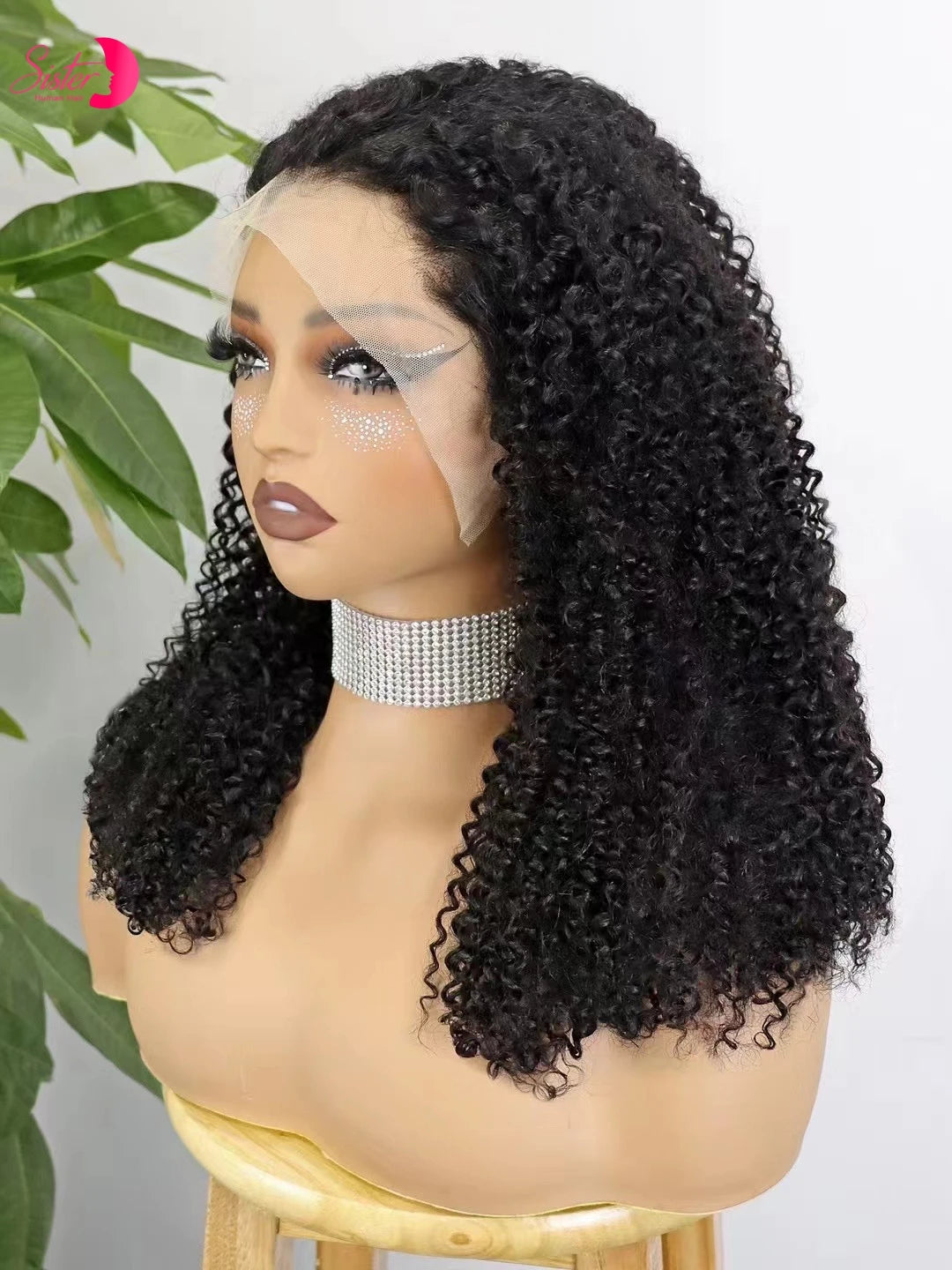 Premium 350% Density Kinky Curly Human Hair Wig - 13x4 Lace Front Bob Wig for Women
