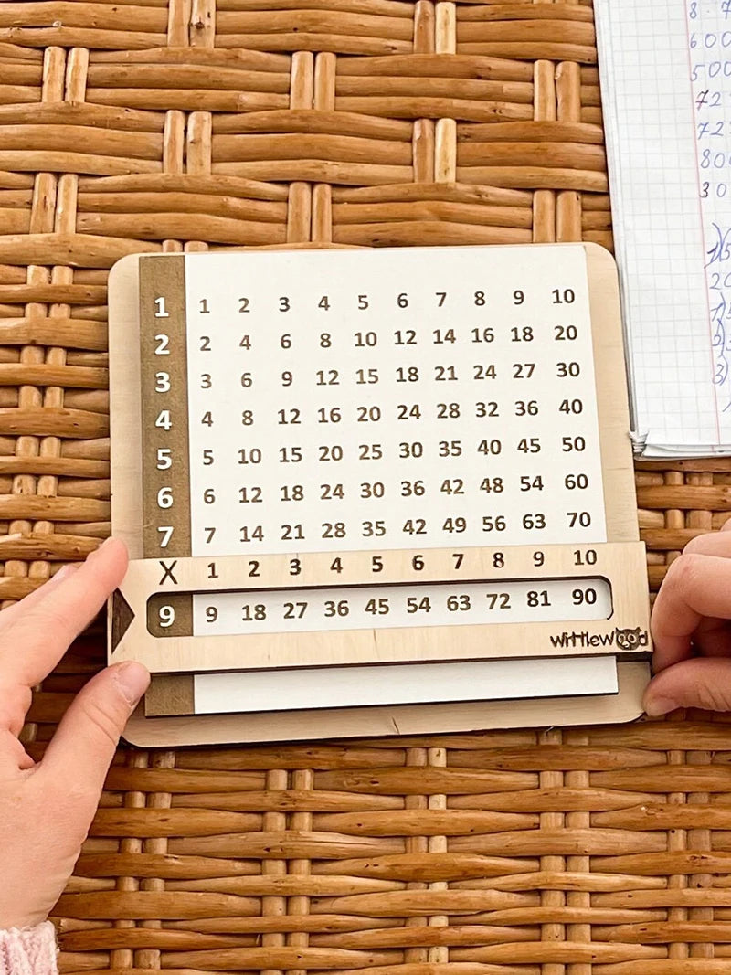 Children Wooden Slidable Multiplication Tables Montessori Toys Math Counting Board Teaching Tool Learn Educational Toys for Kids