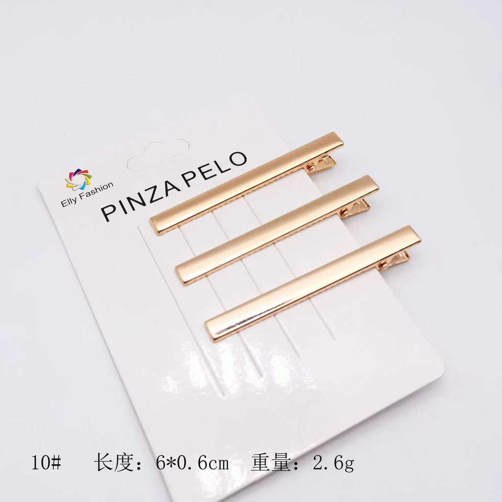 3pcs/set Korean Simple Metal Hairpins for Women Hollow Out Bangs Side Clip Gold Color Hairgrip Broken Hair Styling Accessories