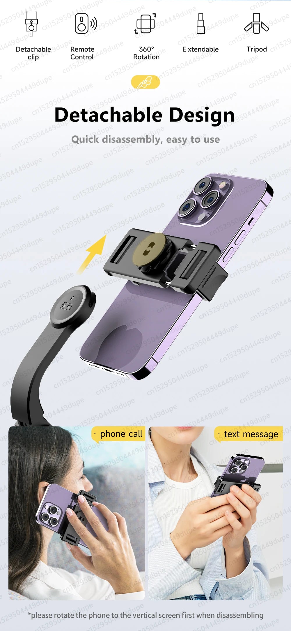 TOKQI-L21 Selfie Stick Telescopic Travel Handheld Tripod Portable Phone Stand for Cell Phone Live Streaming TikTok Recording