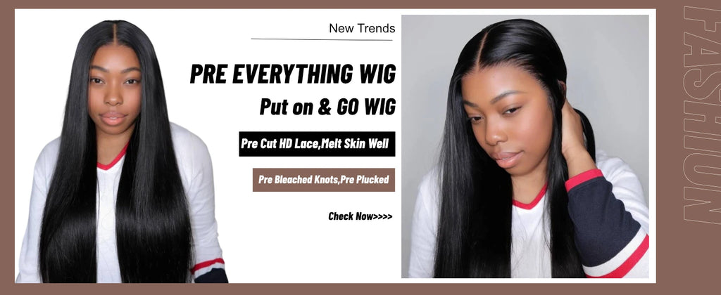UNice Pre Everything Frontal Wig Pre Bleached Pre Cut 13x4 Lace Front Wig Straight Lace Front Wig Human Hair Wear Go Lace Wigs