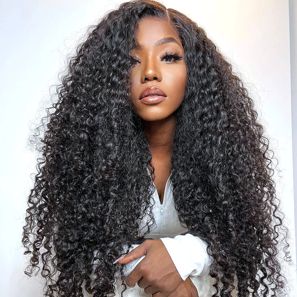 NEW IN 7x5 Wear And Go Glueless wigs human hair Pre Bleached Kinky Curly HD Lace Front Wig Pre Cut Pre Plucked Glueless Wig