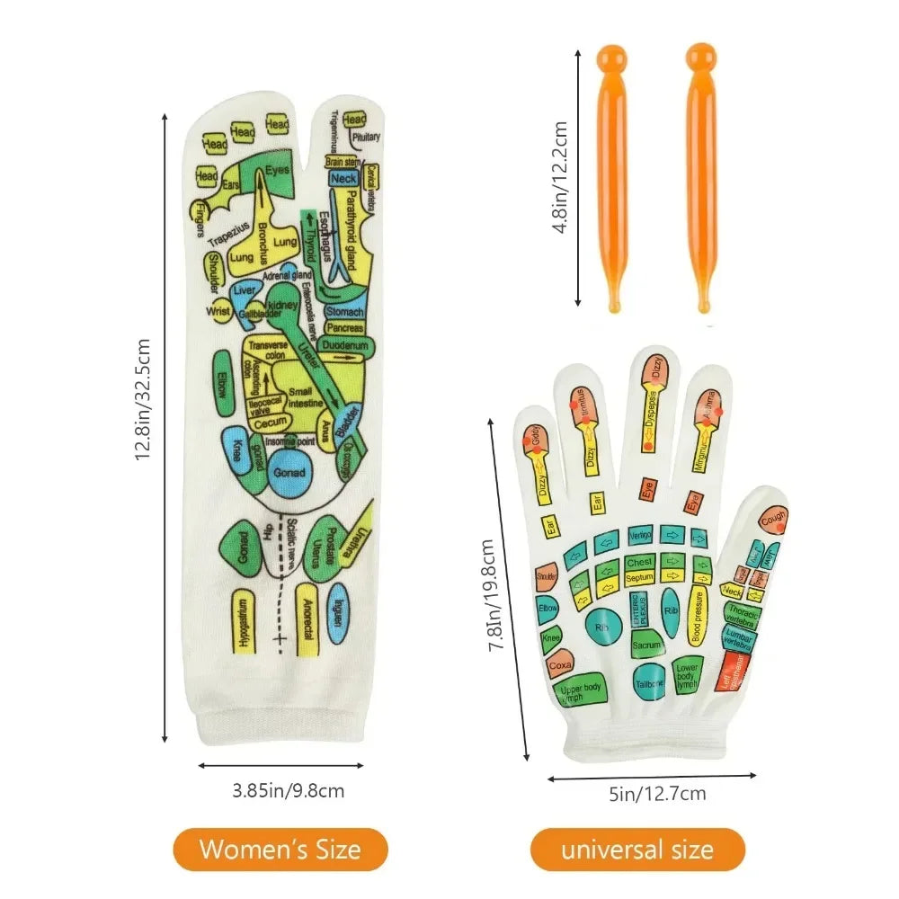 1 Set Socks Acupressure Foot Care Massage Relieve Tired Feet Massager Reflexology Socks Foot Acupoint Massage Tool Physiotherapy