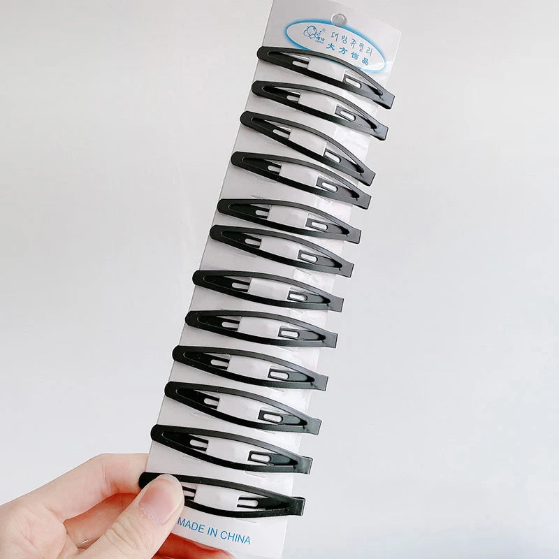 12Pcs/Set Black Barrettes BB Hair Clips Professional Hairpins Hair Accessories For Women Girls Styling Tool Headdress 5-8cm