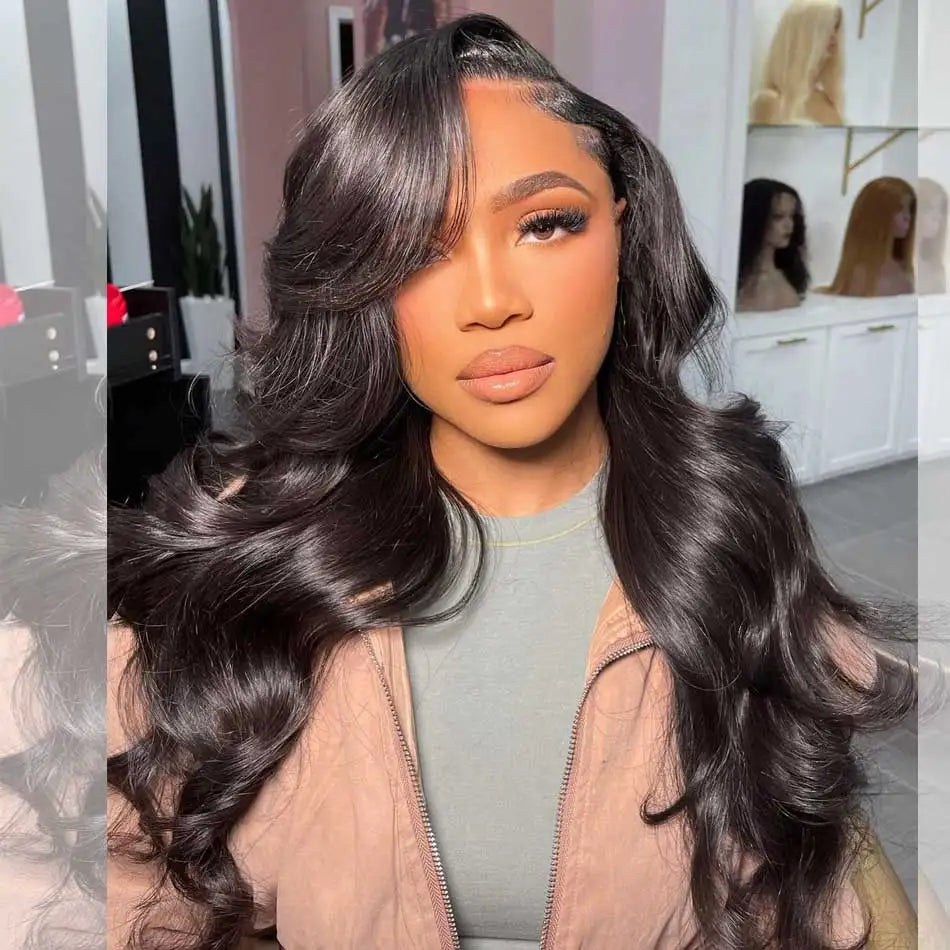 Tuneful HD Transparent 13x4 13x6 Lace Front Human Hair Wigs Raw Indian Body Wave Pre Plucked Human Hair Lace Frontal Wigs