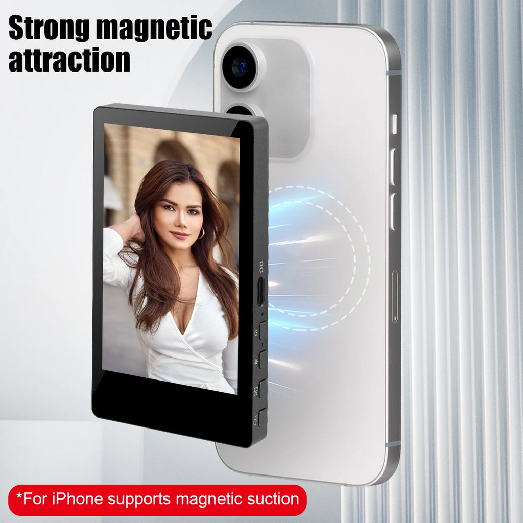 Mobile Phone Wireless Magnetic Selfie Monitor Screen For Smartphone Vlog Live Stream Video Recording for iPhone Android phone
