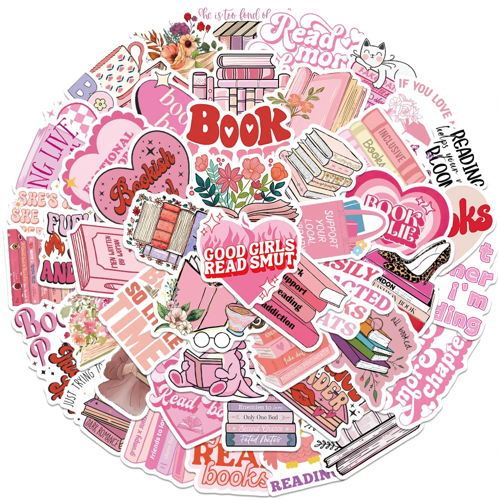 50PCS Smutty Dark Romance Bookish Spice Reader Girl Cartoon Booktok Sticker Aesthetic Car Kindle Ipad Phone Laptop Diary Sticker