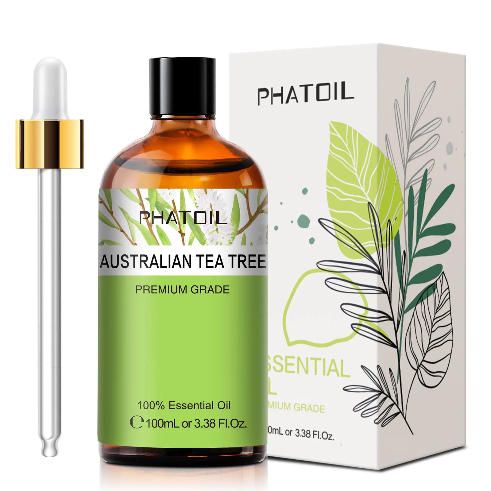 PHATOIL 100ML Spearmint Pure Natural Rose Essential Oils for Humidifier Diffuser Spa Massage Clove Bud Oregano Helichrysum