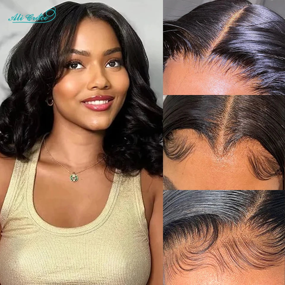Ali Grace Body Wave Lace Closure Wig Brazilian Hair Bob 4x4 Closure Human Hair Wigs For Women Preplucked Short Bob Lace Wigs