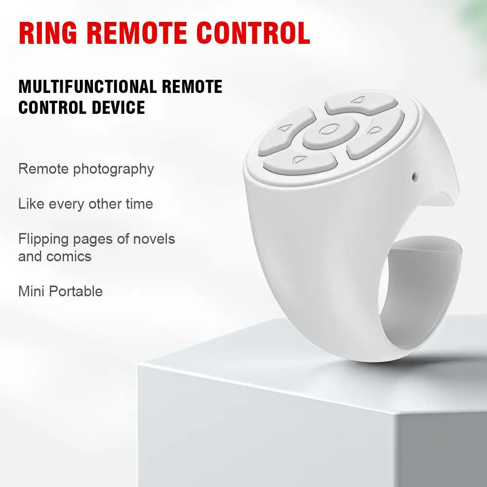 Portable Multi Function Bluetooth Remote Control For Fingertip Selfies Video Control Automatic Page Turning Browsing On Photo