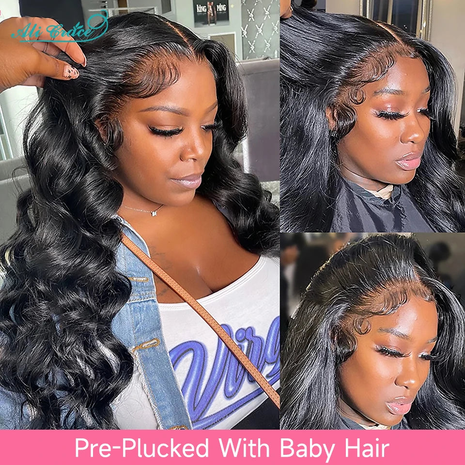AliGrace 5x5 HD Lace Closure Wigs Brazilian Body Wave Remy Human Hair Wigs Pre-Plucked Hairline With Baby Hair HD Lace Wigs