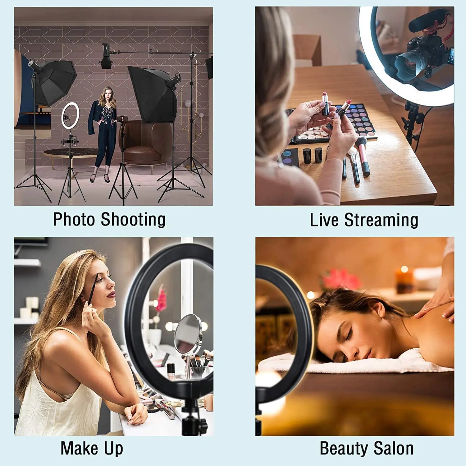 26/33cm LED Selfie Ring Lighting Light Dimmable Photographic Selfie Ring Lamp USB Remote Control Fill Light For Phone Video Live