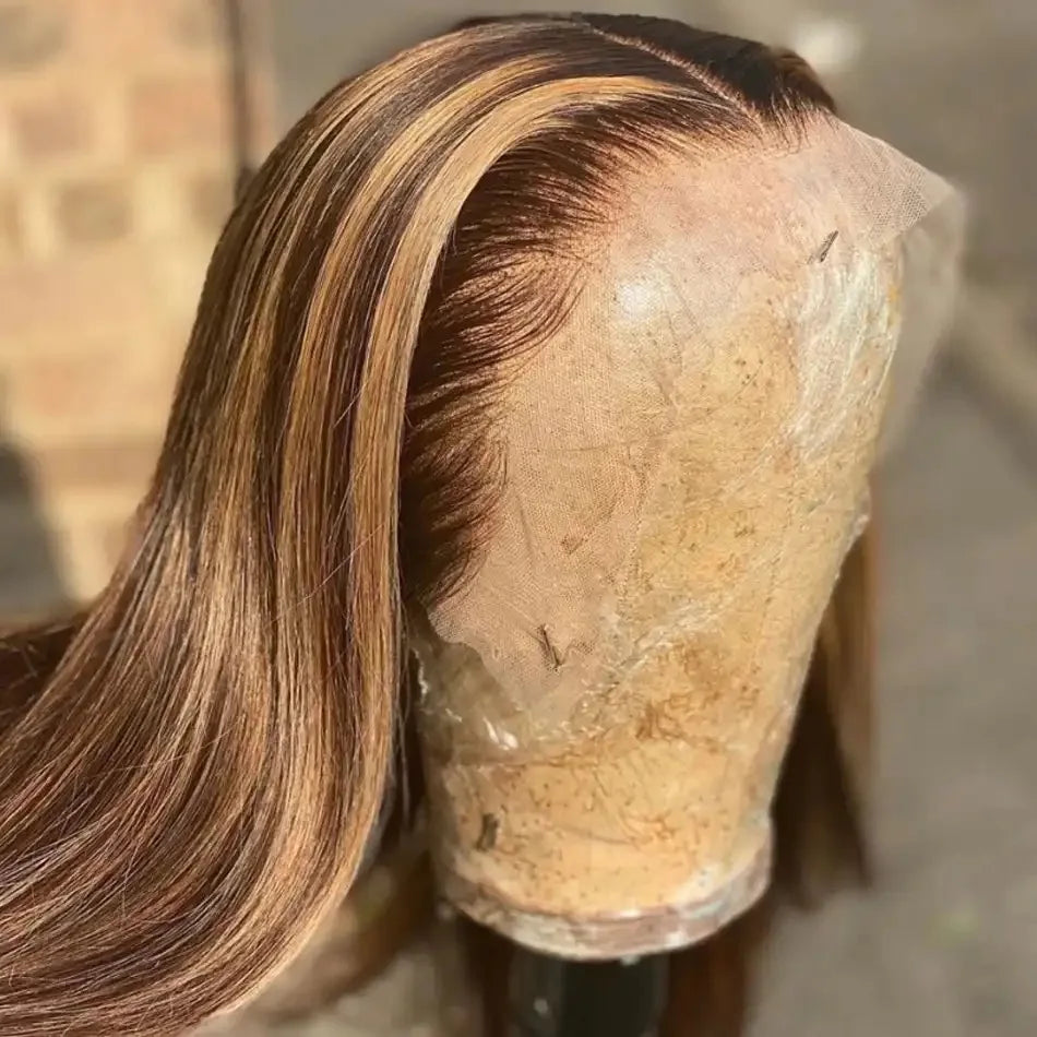 13x6 Lace Highlight Blonde Colored Human Hair Lace Frontal Wigs Straight Tuneful 13x6 HD Transparent Lace Front Human Hair Wigs